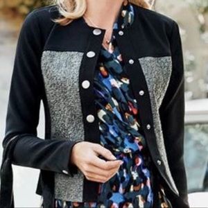 Cabi Mixed Media Jacket in Black & Green S 3036